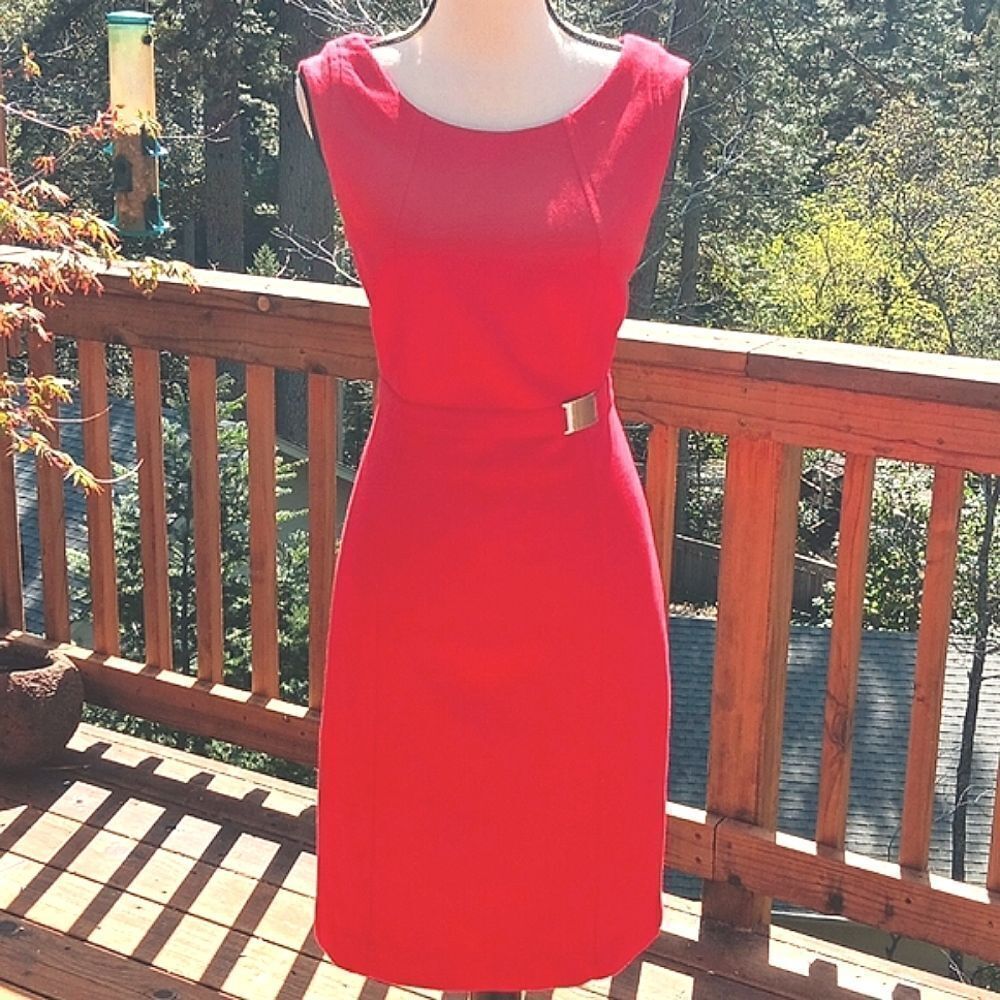 Talbots Red Textured Dress. - Picture 8 of 8